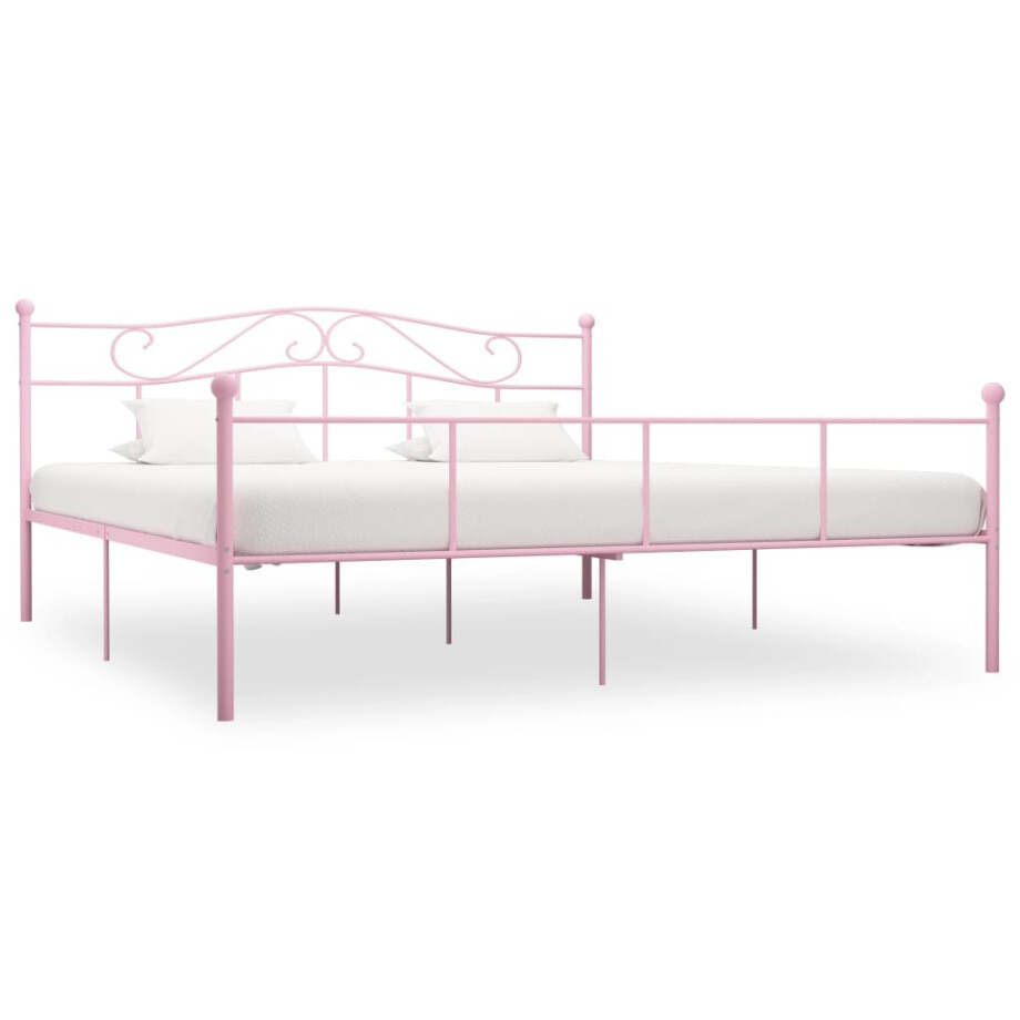 vidaXL Bedframe metaal roze 180x200 cm afbeelding 1