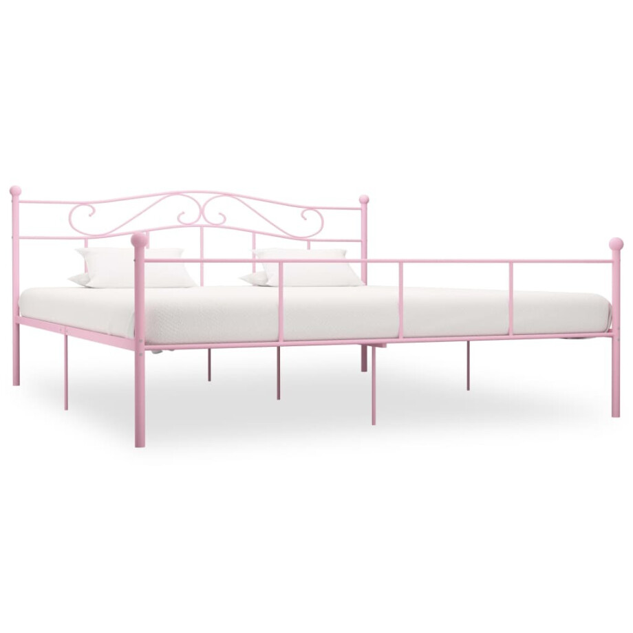 vidaXL Bedframe metaal roze 200x200 cm vidaXL Bedframe metaal roze 200x200 cm afbeelding 1