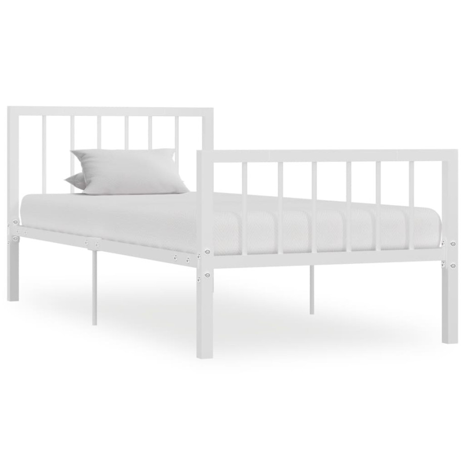 vidaXL Bedframe metaal wit 100x200 cm afbeelding 1