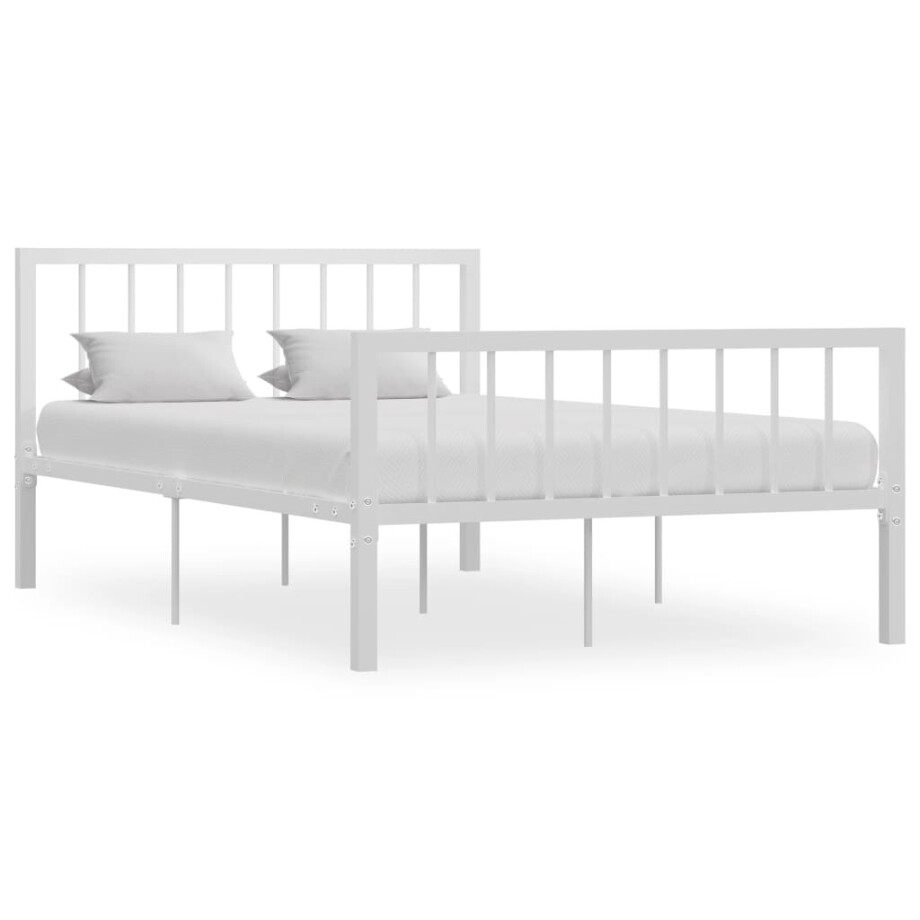 vidaXL Bedframe metaal wit 120x200 cm afbeelding 1