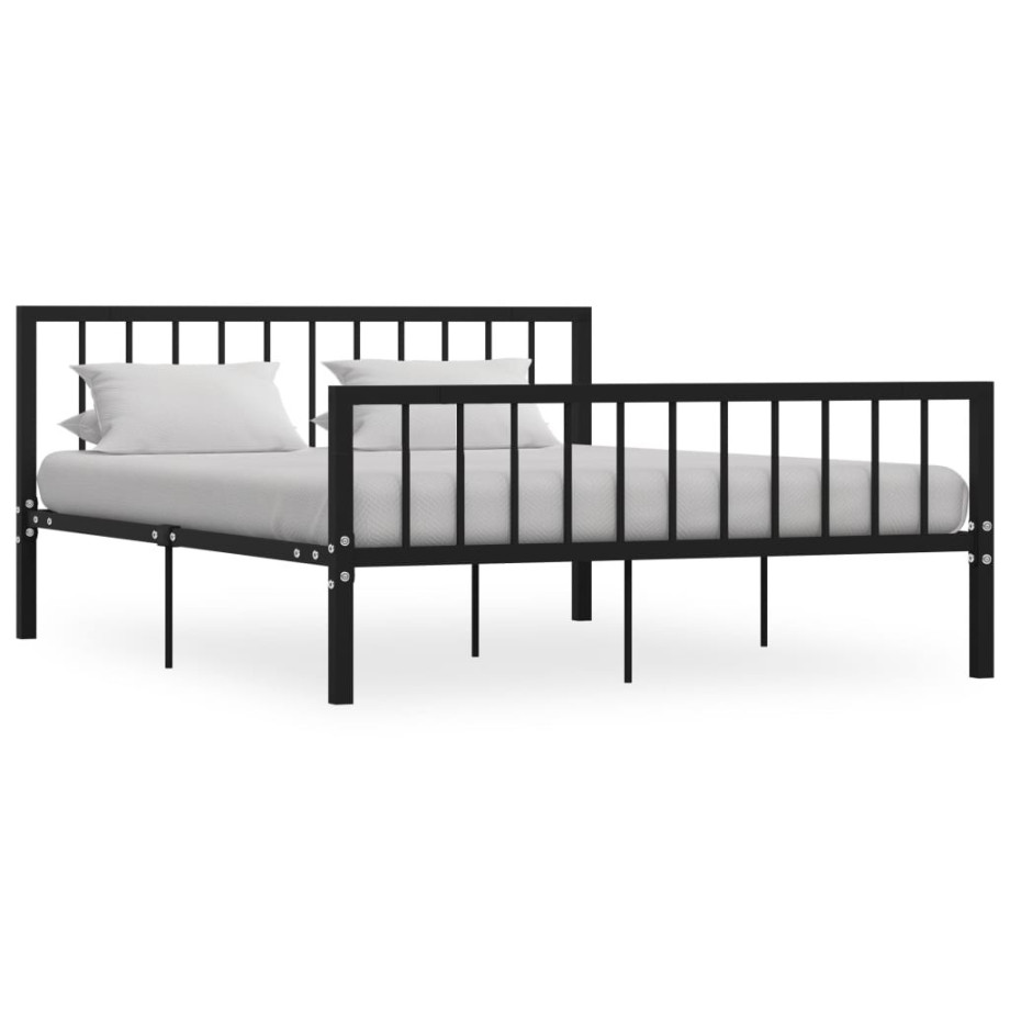 vidaXL Bedframe metaal zwart 160x200 cm afbeelding 1