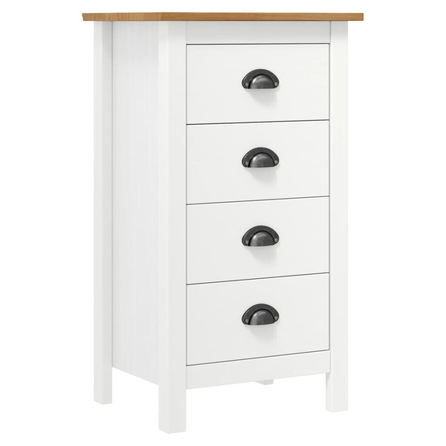 vidaXL Dressoir Hill 46x35x80 cm massief grenenhout wit vidaXL Dressoir Hill 46x35x80 cm massief grenenhout wit afbeelding 1