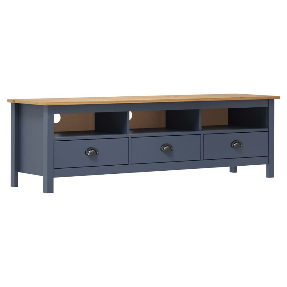 vidaXL Tv-meubel Hill 158x40x47 cm massief grenenhout grijs vidaXL Tv-meubel Hill 158x40x47 cm massief grenenhout grijs afbeelding 1