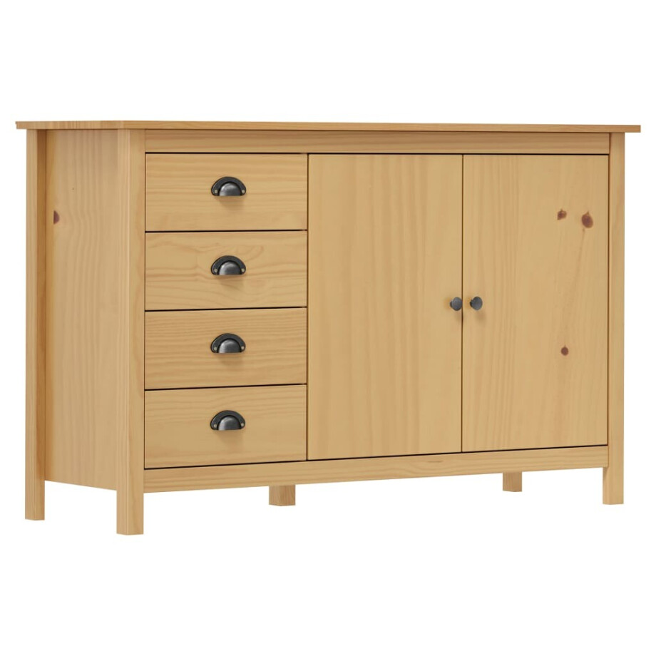 vidaXL Dressoir Hill 130x40x80 cm massief grenenhout honingbruin afbeelding 1
