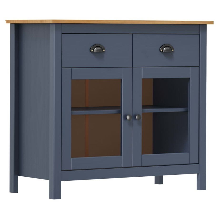vidaXL Dressoir Hill Range 90x40x80 cm massief grenenhout grijs vidaXL Dressoir Hill Range 90x40x80 cm massief grenenhout grijs afbeelding 1