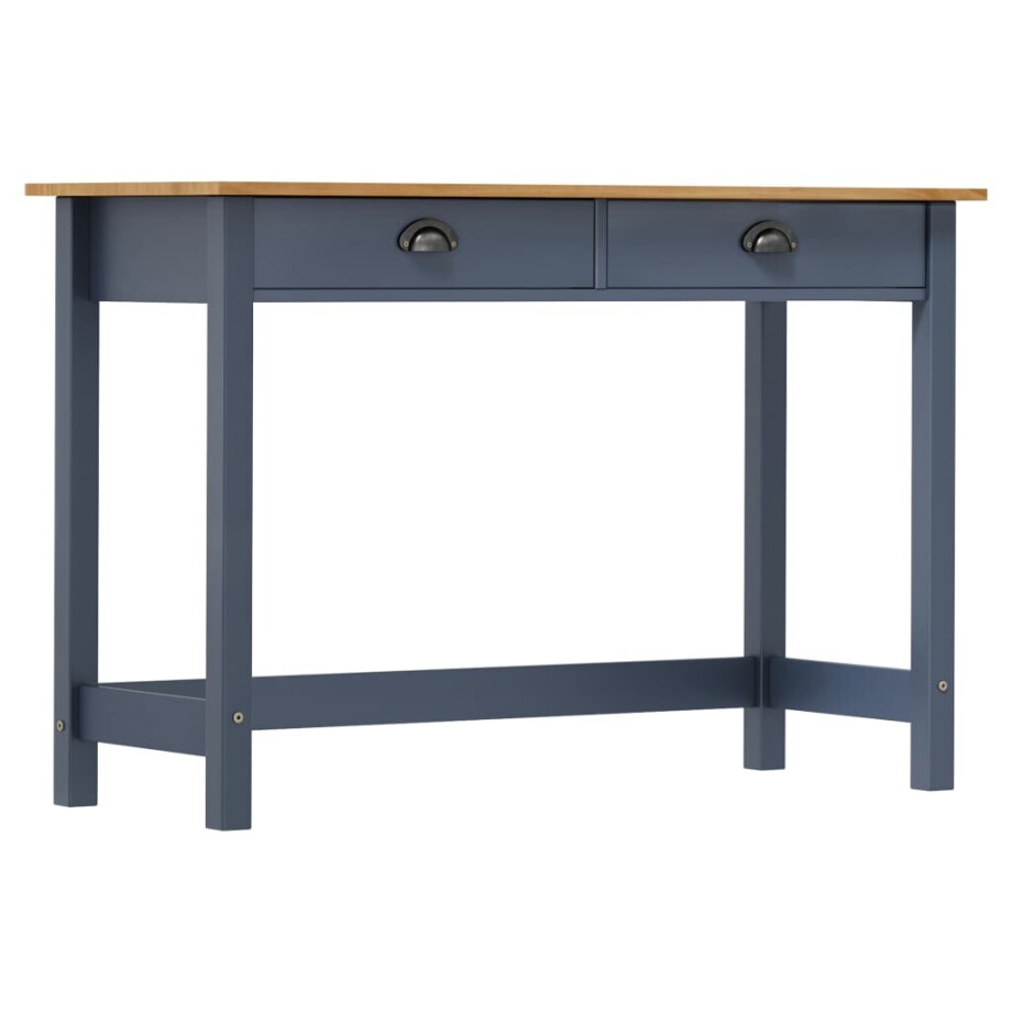 vidaXL Wandtafel Hill 2 lades 110x45x74 cm massief grenenhout grijs vidaXL Wandtafel Hill 2 lades 110x45x74 cm massief grenenhout grijs afbeelding 1