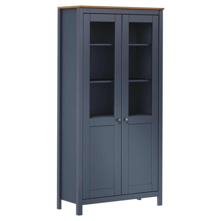 vidaXL Hoge kast Hill 85x37x170,5 cm massief grenenhout grijs vidaXL Hoge kast Hill 85x37x170,5 cm massief grenenhout grijs afbeelding 1