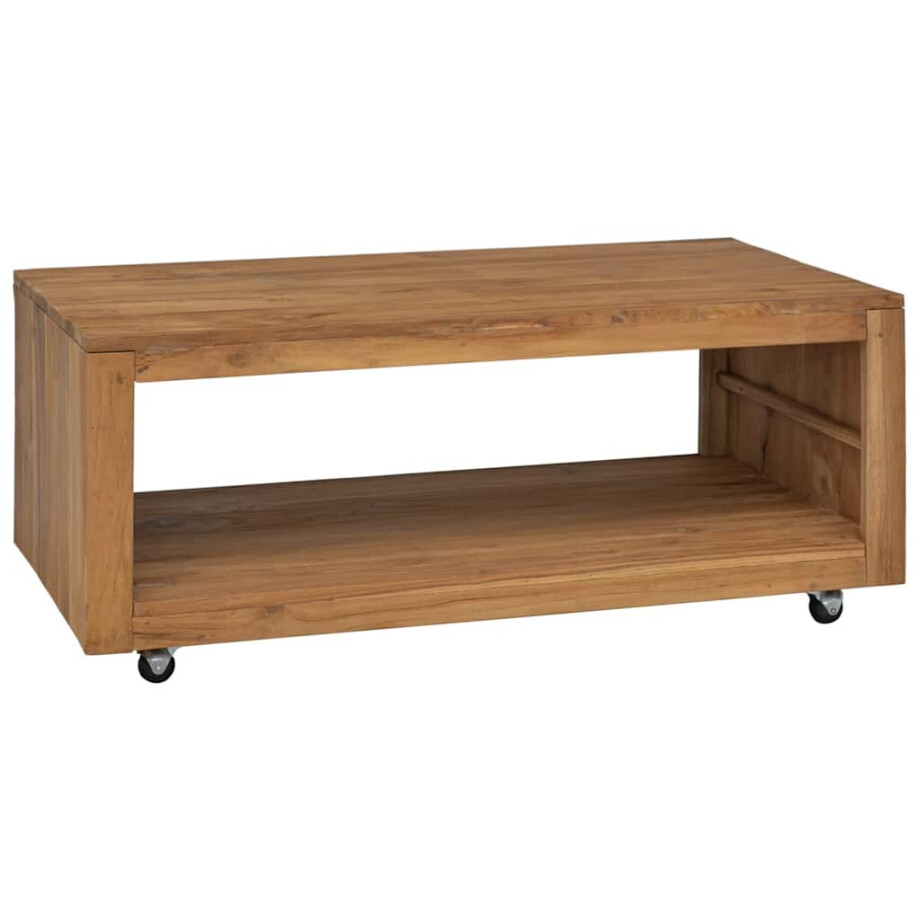 vidaXL Salontafel 110x60x40 cm massief teakhout afbeelding 1