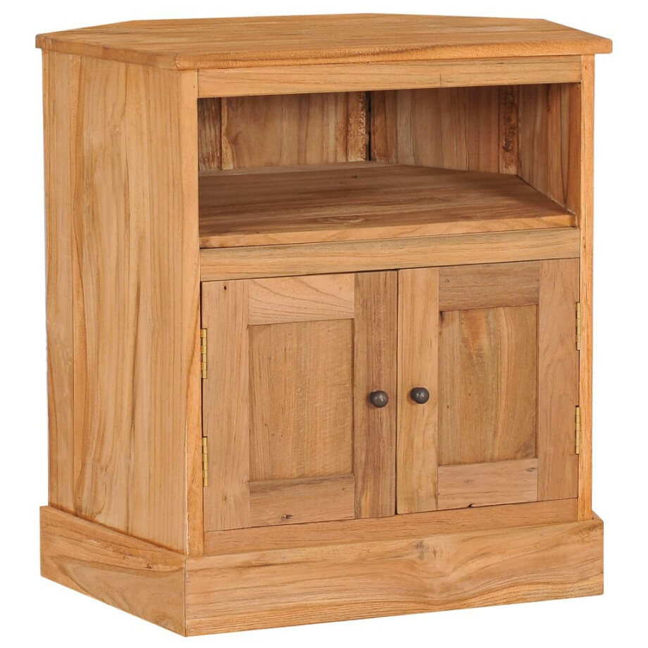 vidaXL Hoekkast 60x45x60 cm massief teakhout afbeelding 1