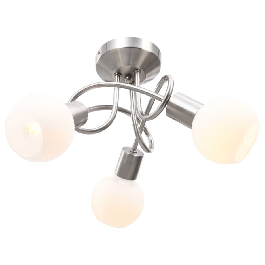 vidaXL Plafondlamp met keramieken bolvormige kappen voor 3xE14 wit afbeelding 1