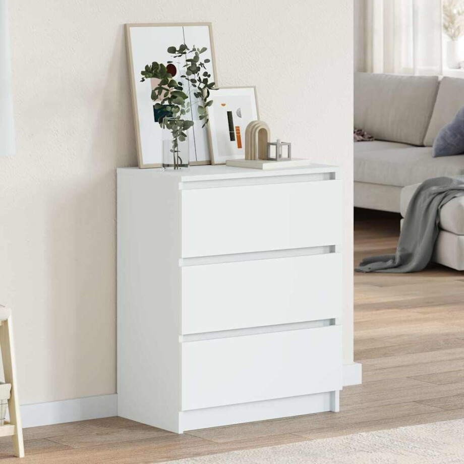 vidaXL Dressoir 60x35x76 cm bewerkt hout wit afbeelding 1