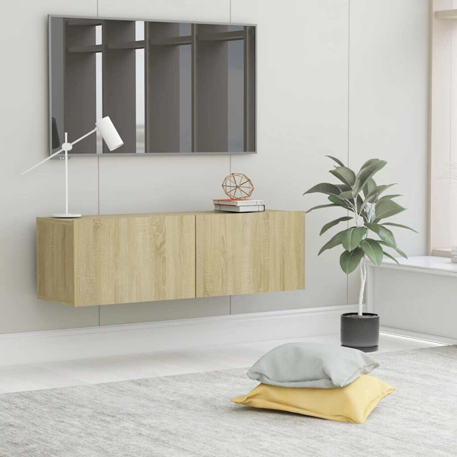 vidaXL Tv-meubel 100x30x30 cm bewerkt hout sonoma eikenkleurig vidaXL Tv-meubel 100x30x30 cm bewerkt hout sonoma eikenkleurig afbeelding 1