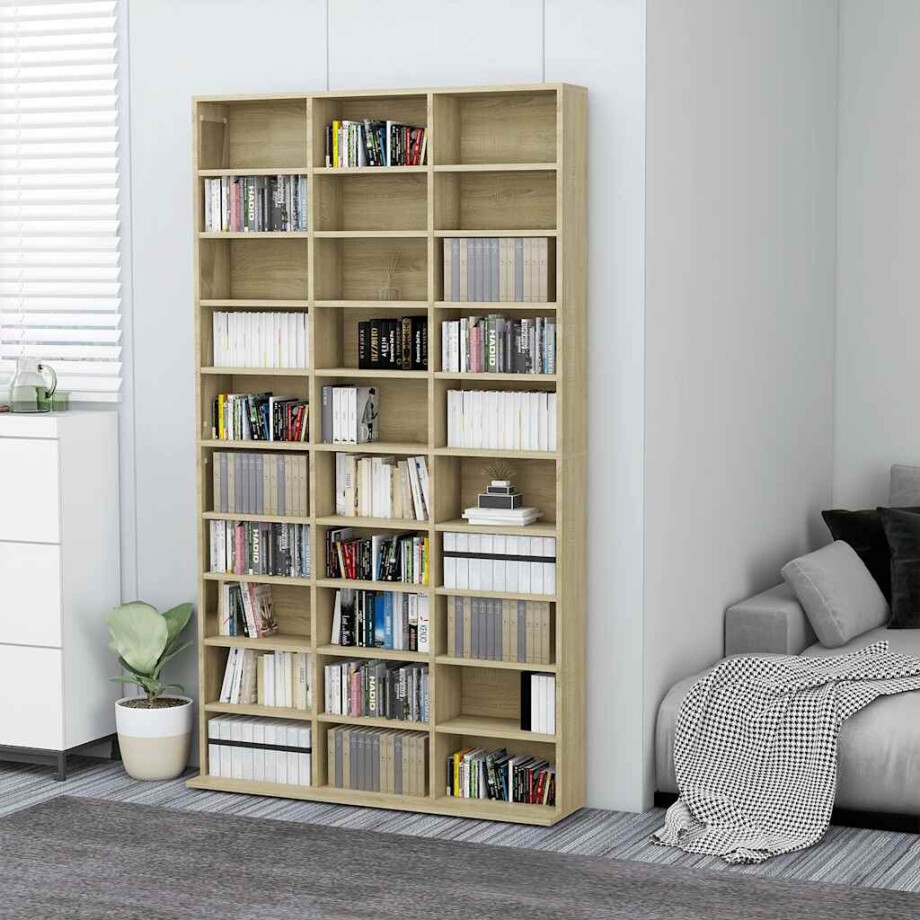 vidaXL Cd-kast 102x16x177,5 cm bewerkt hout sonoma eikenkleurig vidaXL Cd-kast 102x16x177,5 cm bewerkt hout sonoma eikenkleurig afbeelding 1