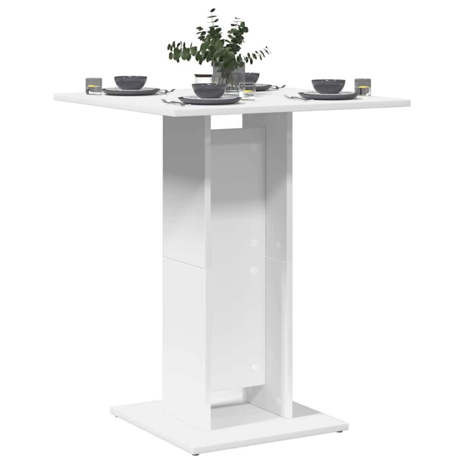 vidaXL Bistrotafel 60x60x75 cm bewerkt hout wit vidaXL Bistrotafel 60x60x75 cm bewerkt hout wit afbeelding 1