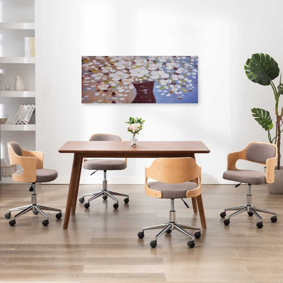 vidaXL Wandprintset bloemen in vaas 150x60 cm canvas meerkleurig afbeelding 1