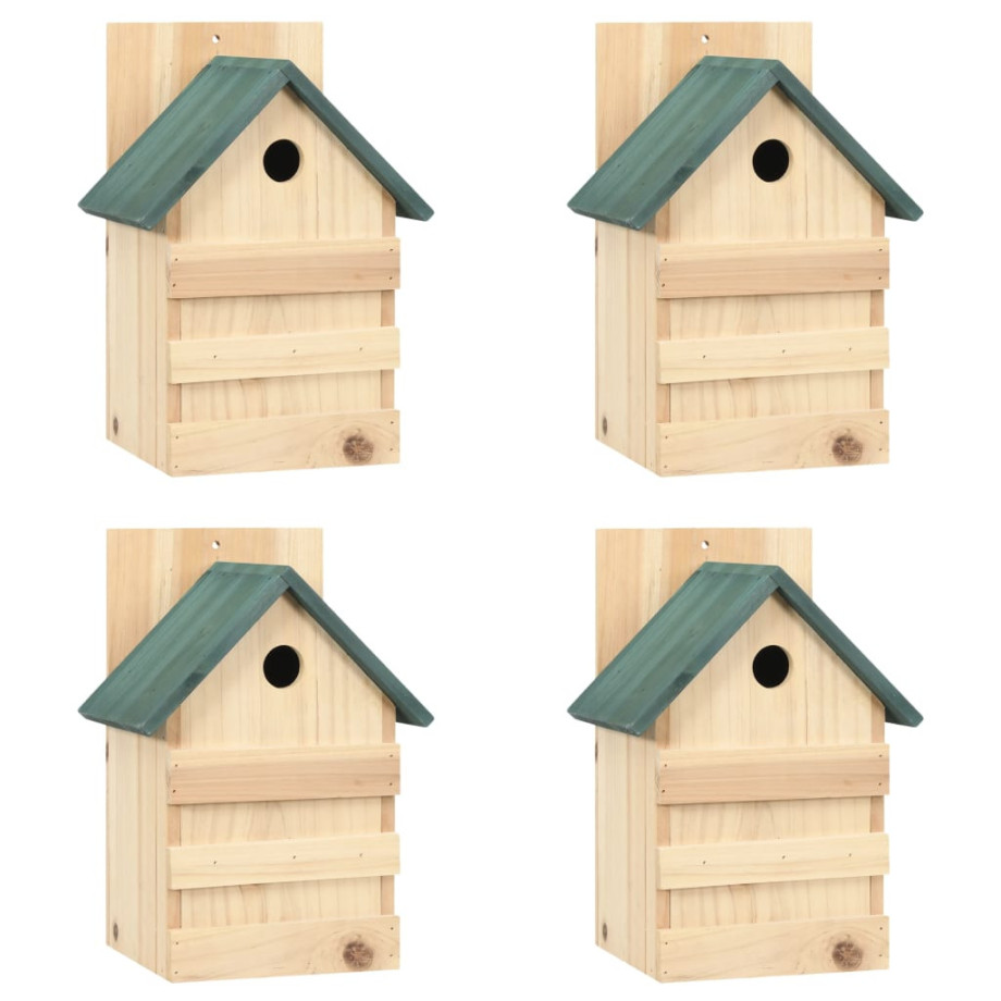 vidaXL Vogelhuisjes 4 st 23x19x33 cm vurenhout afbeelding 1