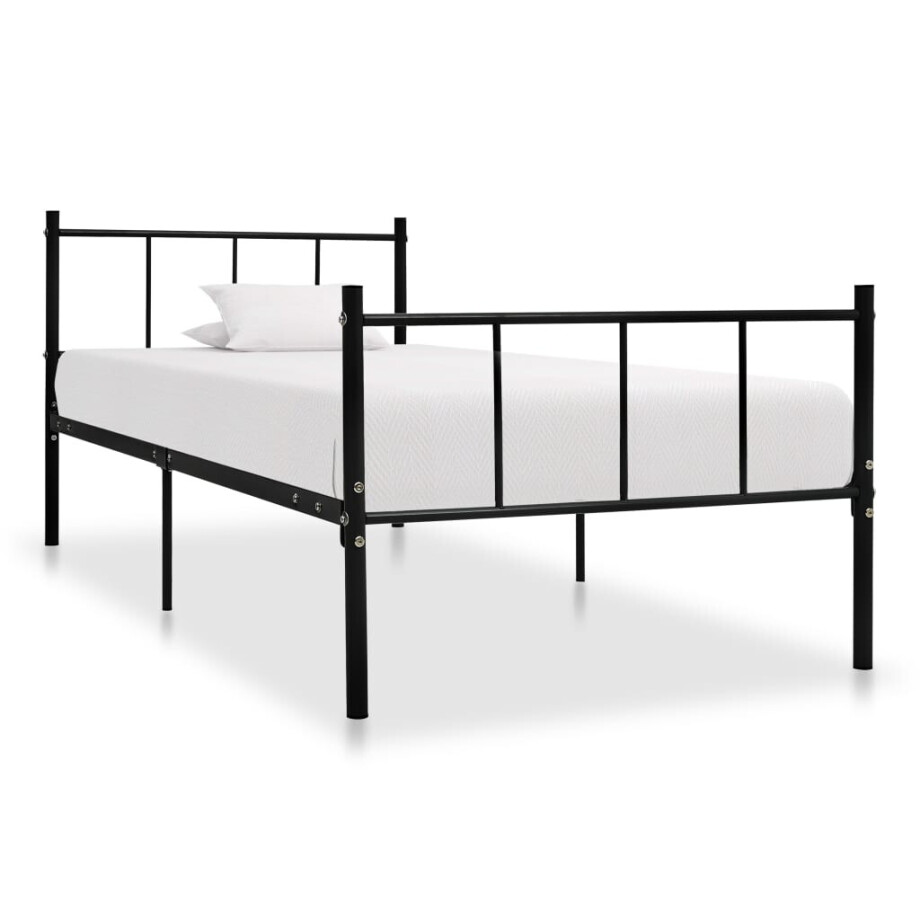 vidaXL Bedframe metaal zwart 90x200 cm afbeelding 1
