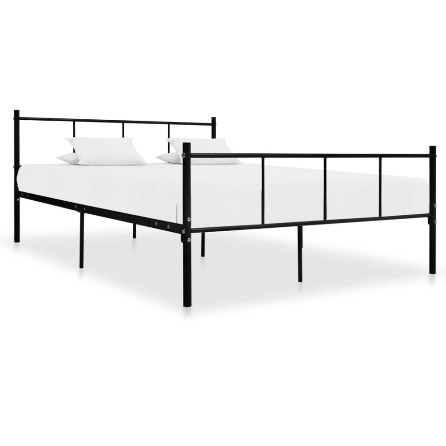 vidaXL Bedframe metaal zwart 140x200 cm afbeelding 1