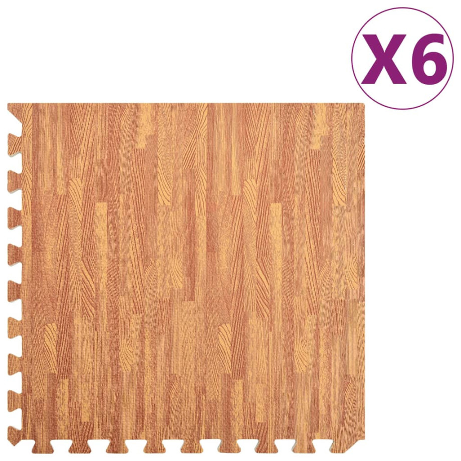 vidaXL Vloermatten 6 st 2,16 ㎡ EVA-schuim houtnerfprint afbeelding 1