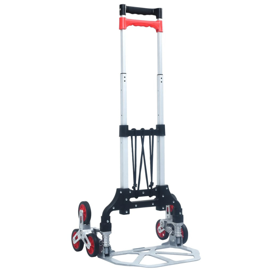 vidaXL Traptrolley inklapbaar 70 kg aluminium zilverkleurig afbeelding 