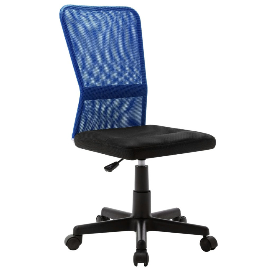vidaXL Kantoorstoel 44x52x100 cm mesh stof zwart en blauw afbeelding 1