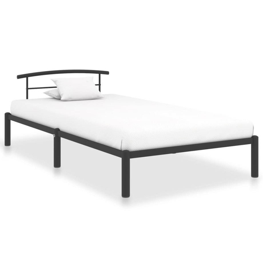 vidaXL Bedframe metaal zwart 90x200 cm afbeelding 1