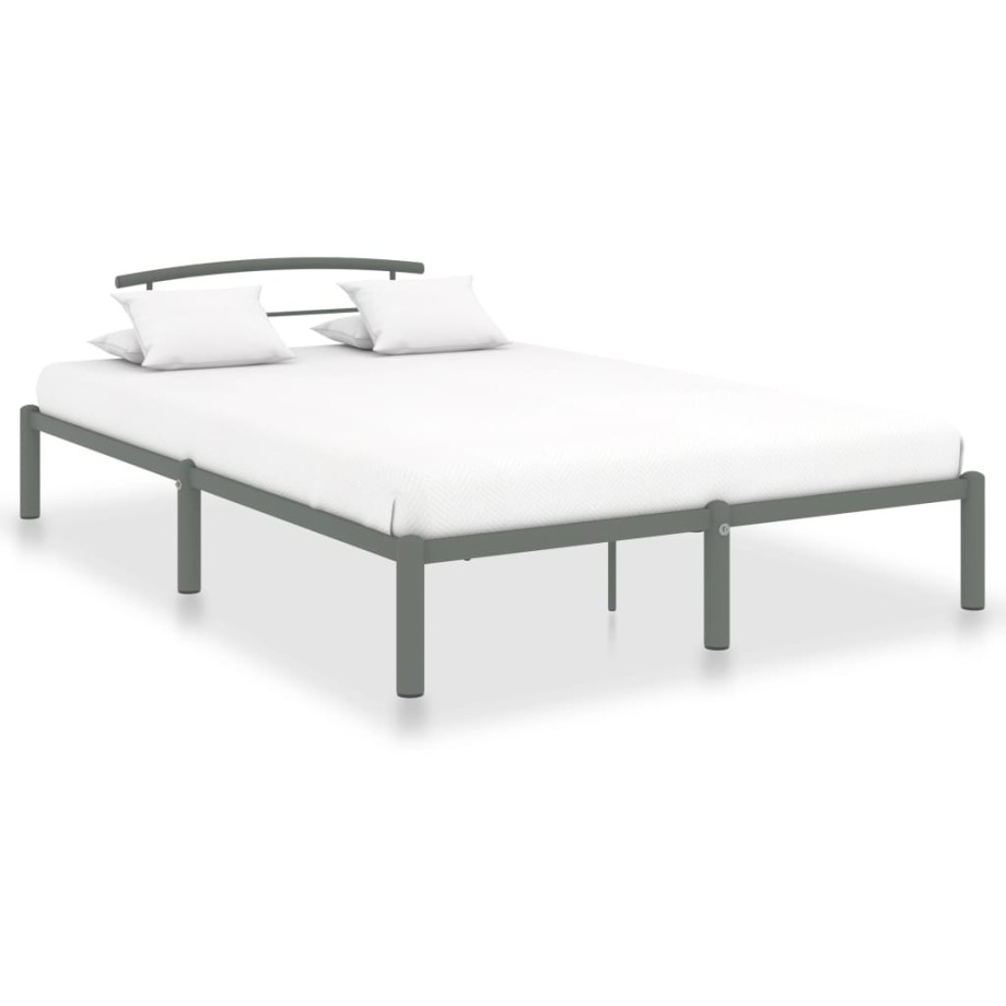 vidaXL Bedframe metaal grijs 120x200 cm afbeelding 1