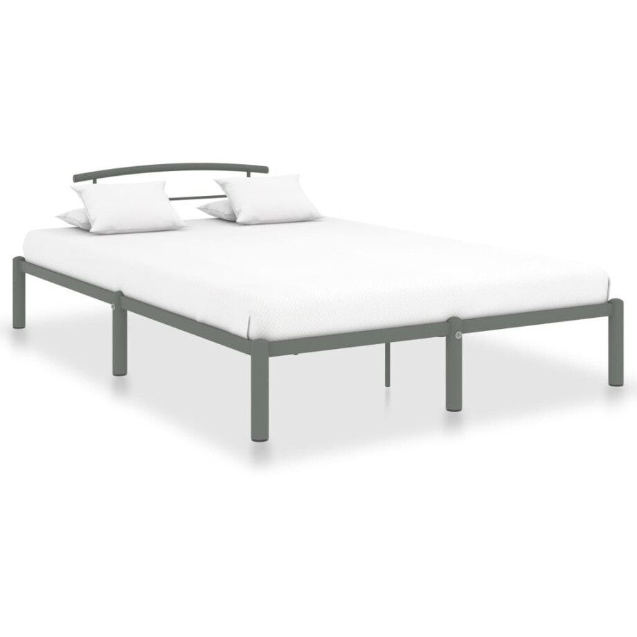 vidaXL Bedframe metaal grijs 160x200 cm afbeelding 1