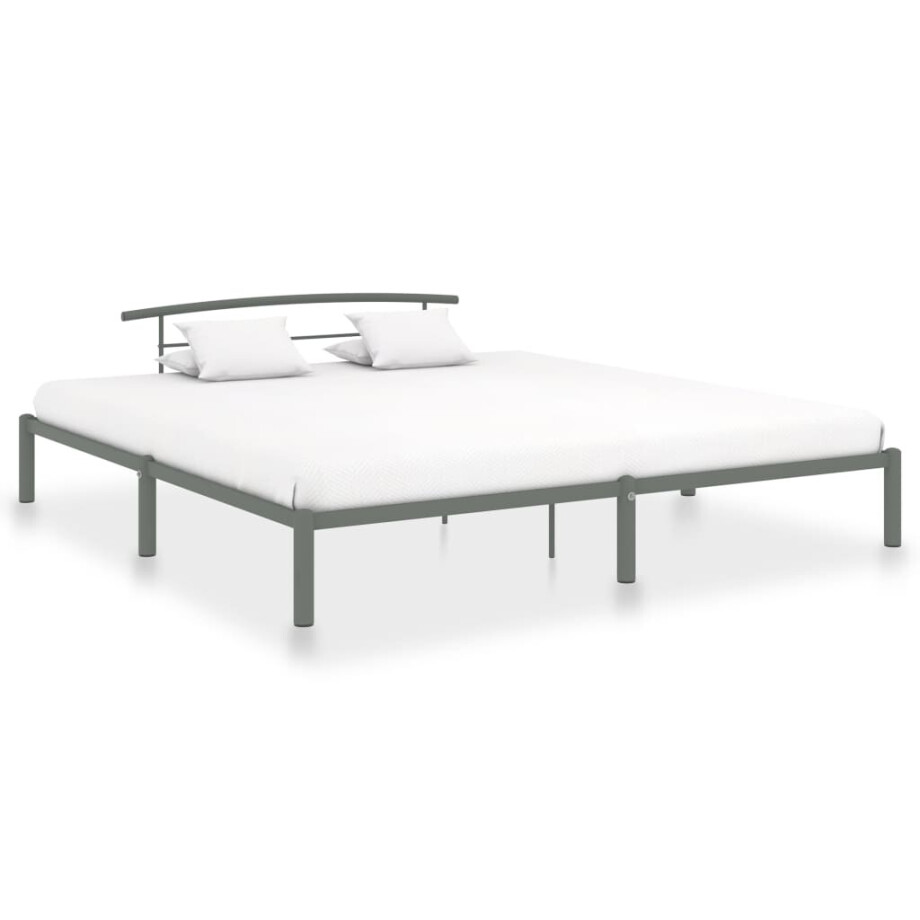 vidaXL Bedframe metaal grijs 180x200 cm afbeelding 1