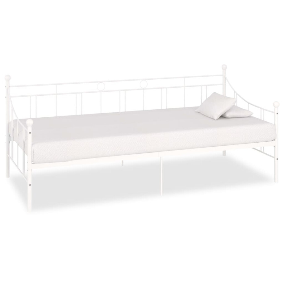 vidaXL Slaapbank metaal wit 90x200 cm afbeelding 1