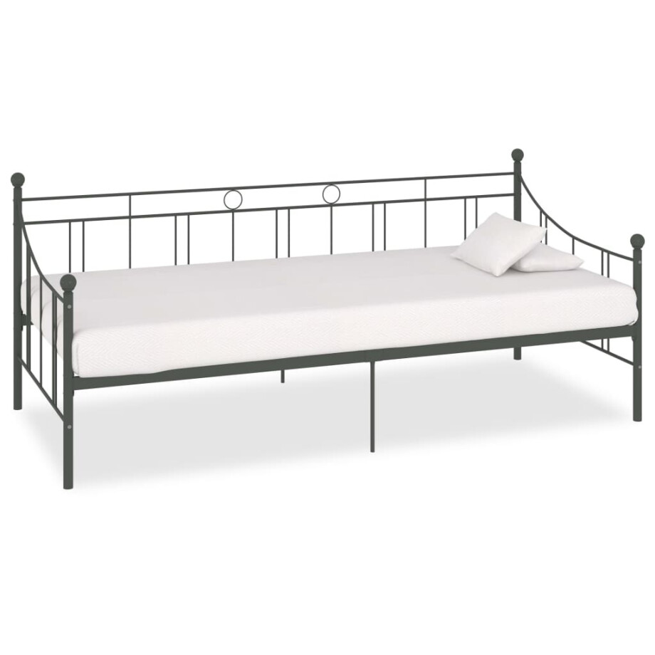 vidaXL Slaapbank metaal grijs 90x200 cm vidaXL Slaapbank metaal grijs 90x200 cm afbeelding 1