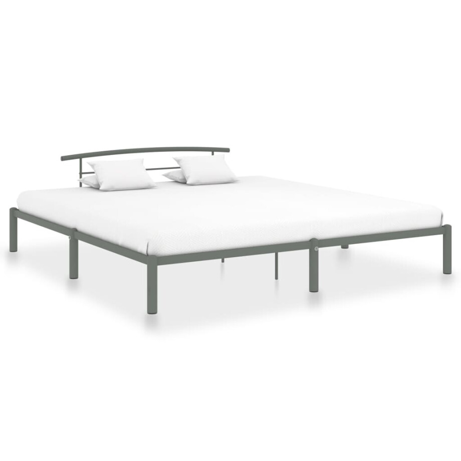 vidaXL Bedframe metaal grijs 200x200 cm afbeelding 1