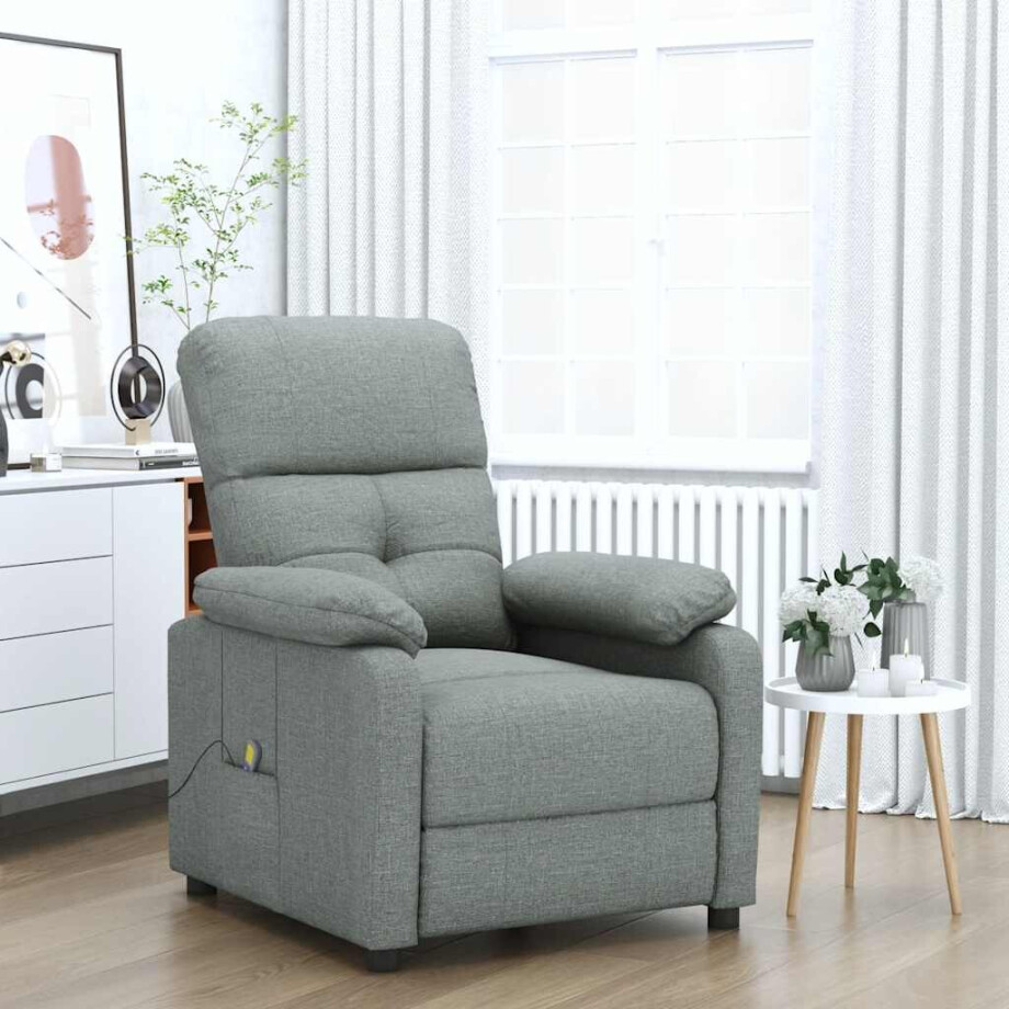 vidaXL Massagestoel stof donkergrijs vidaXL Massagestoel stof donkergrijs afbeelding 1