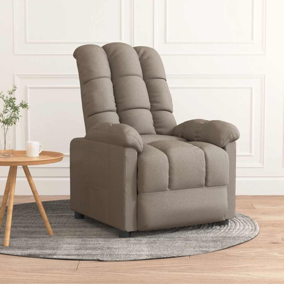vidaXL Fauteuil verstelbaar stof taupe vidaXL Fauteuil verstelbaar stof taupe afbeelding 1