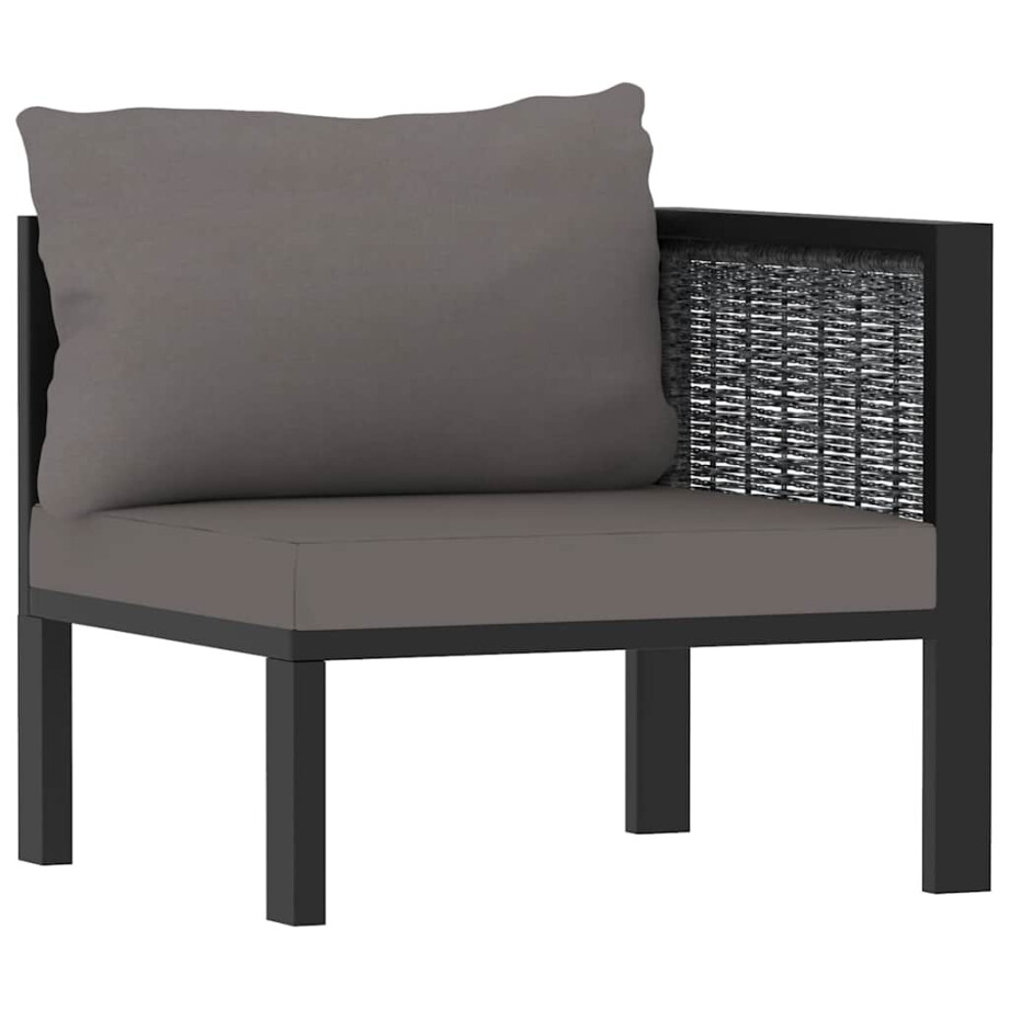 vidaXL Hoekbank sectioneel met linkerarmleuning poly rattan antraciet afbeelding 1