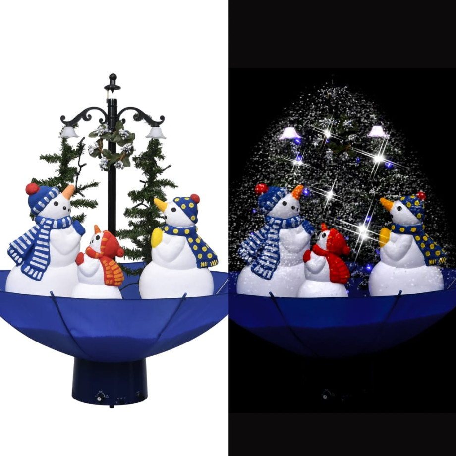 vidaXL Kerstboom sneeuwend met paraplubasis 75 cm PVC blauw afbeelding 1