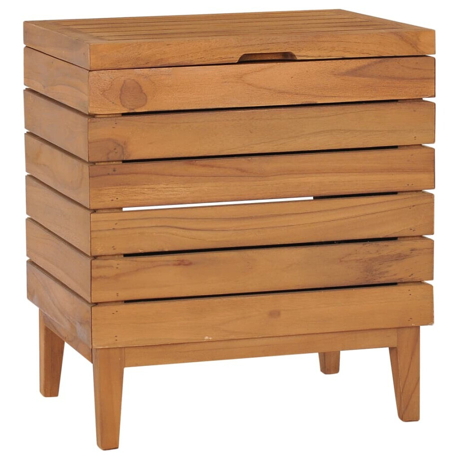 vidaXL Wasmand 40x30x45 cm massief teakhout afbeelding 1