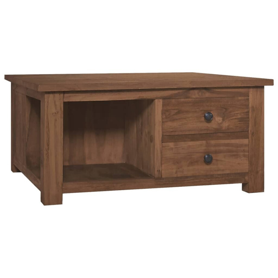 vidaXL Salontafel 68x68x33 cm massief teakhout vidaXL Salontafel 68x68x33 cm massief teakhout afbeelding 1
