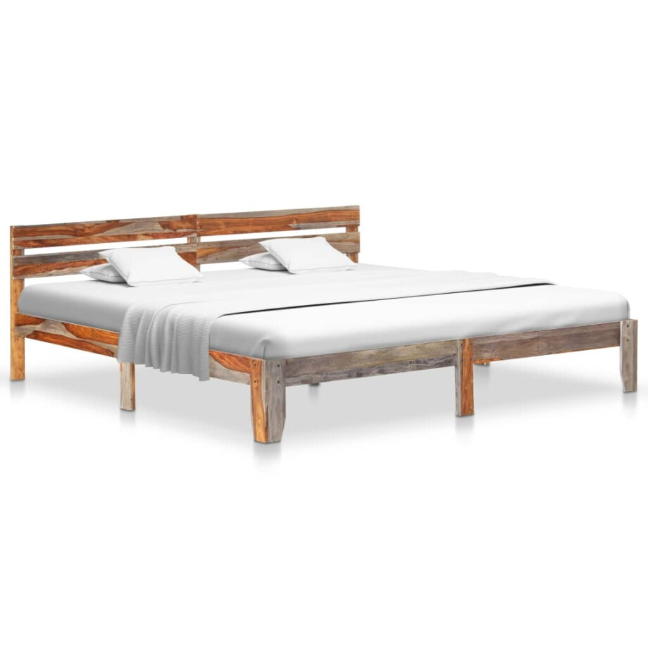 vidaXL Bedframe zonder matras massief hout 200x200 cm afbeelding 1