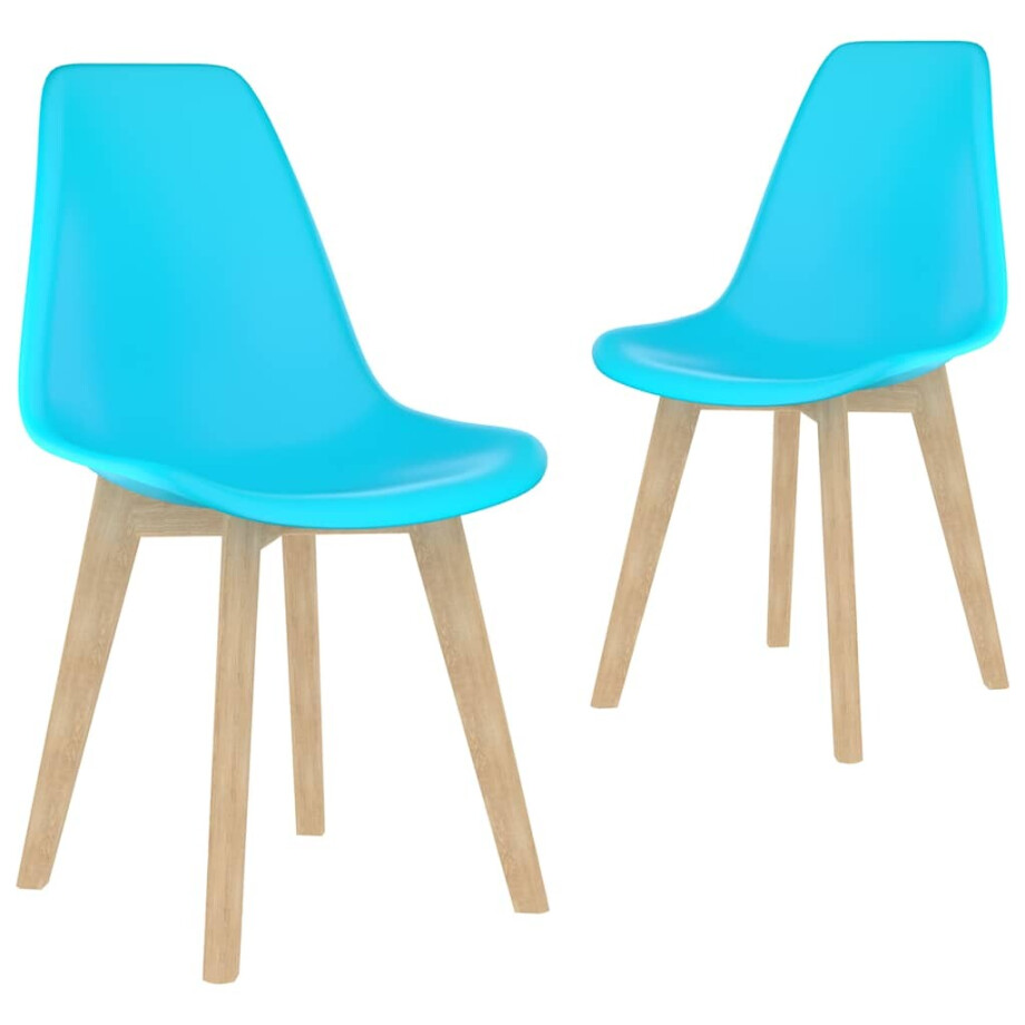 vidaXL Eetkamerstoelen 2 st kunststof blauw vidaXL Eetkamerstoelen 2 st kunststof blauw afbeelding 1