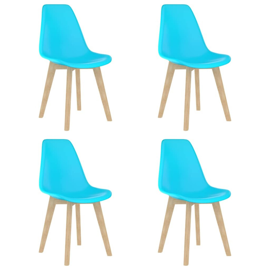 vidaXL Eetkamerstoelen 4 st kunststof blauw afbeelding 1