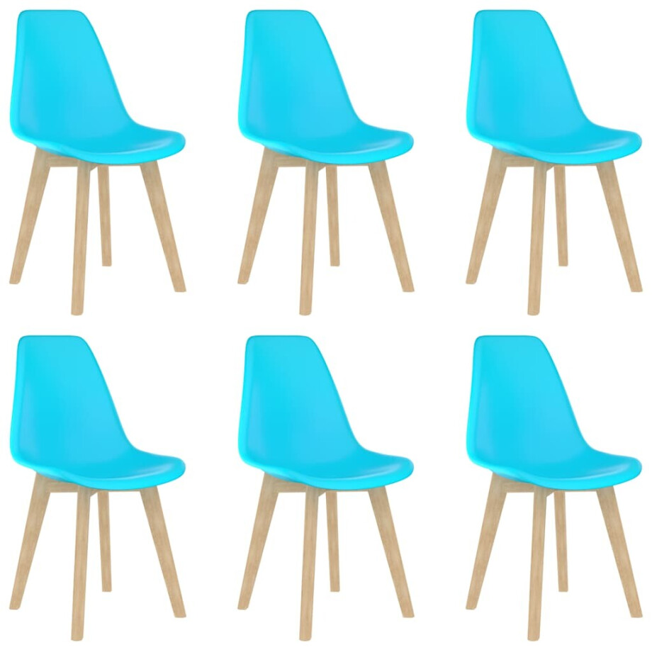 vidaXL Eetkamerstoelen 6 st kunststof blauw afbeelding 1