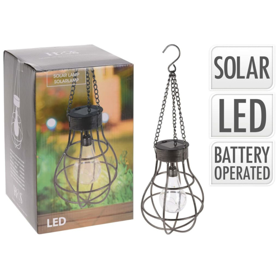 ProGarden Solarlamp peertje met 10 LED's metaal afbeelding 1