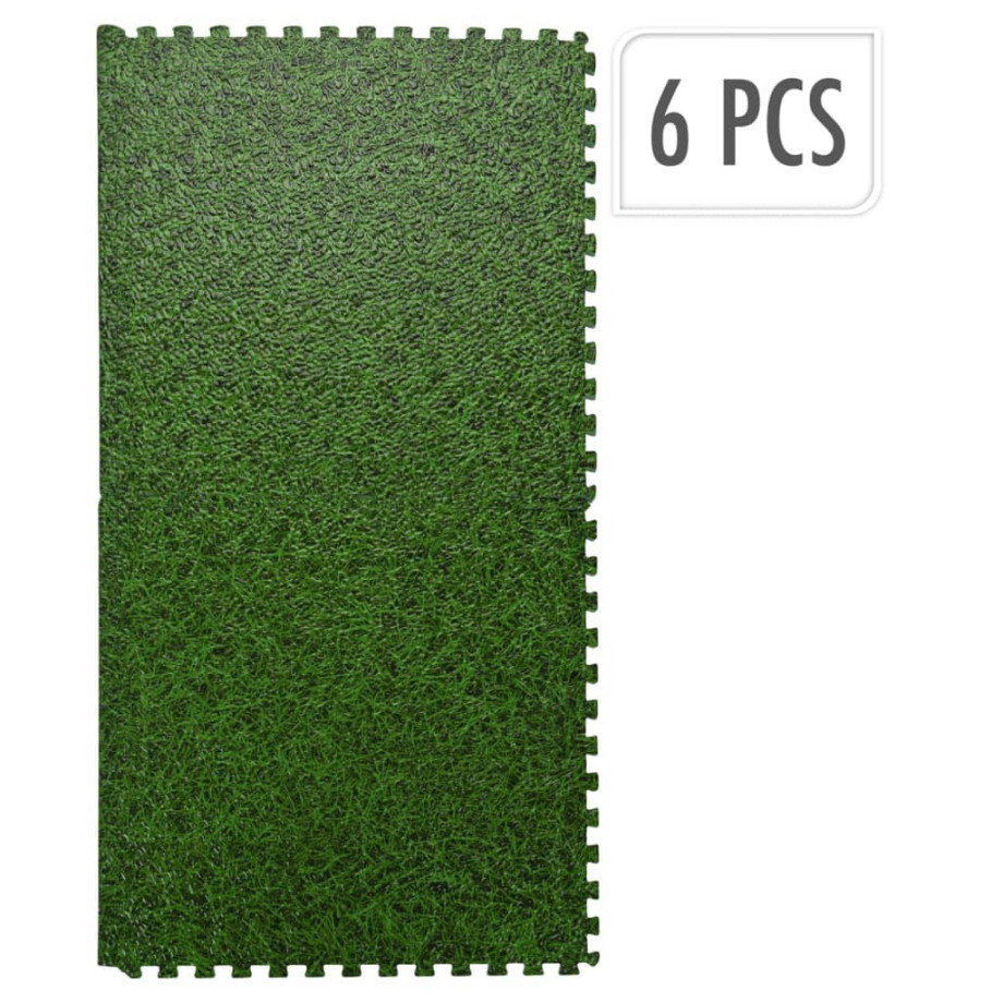 XQ Max Vloermatset 6 st tegels grasprint groen afbeelding 1
