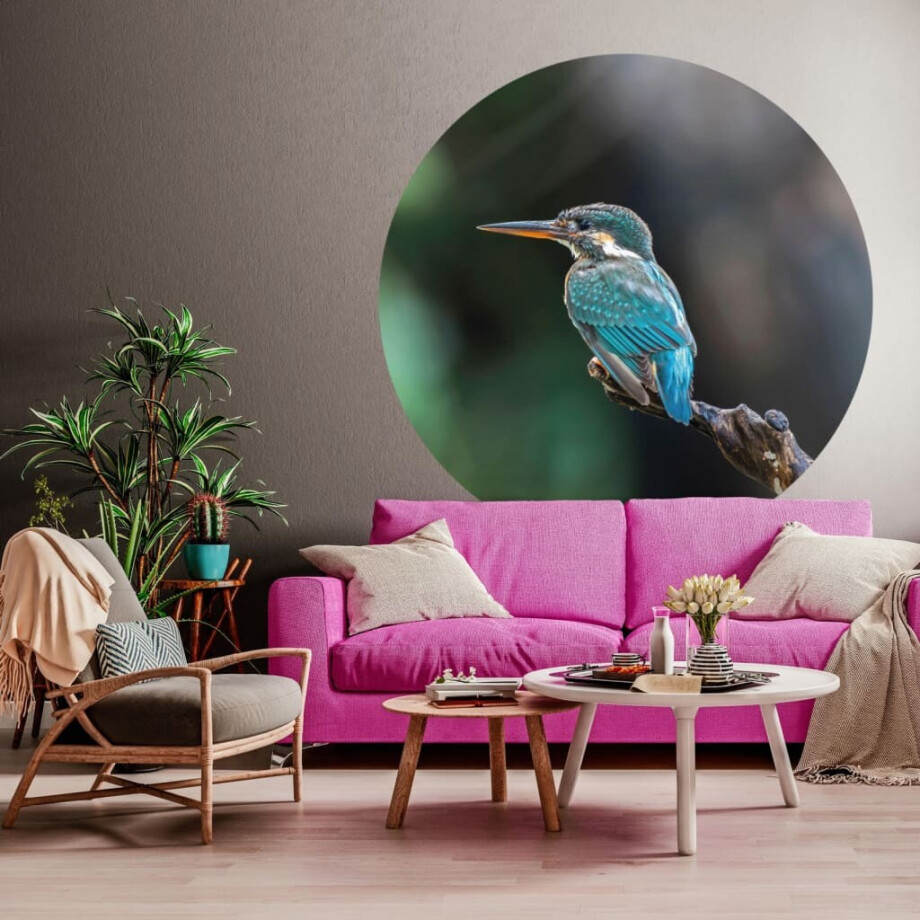 WallArt Behangcirkel The Kingfisher 142,5 cm afbeelding 1