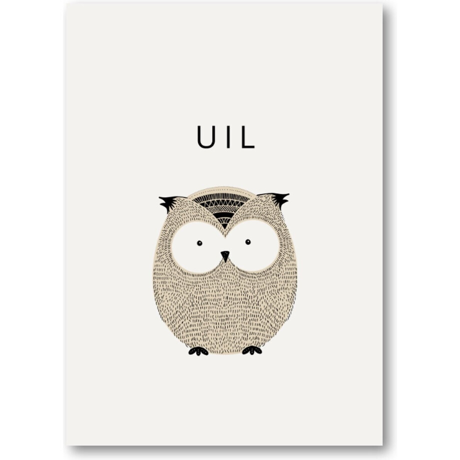 Schattige Uil - 50x70 Canvas Staand - Besteposter - Minimalist - Dieren - Kinderen - Kinderkamer Schattige Uil - 50x70 Canvas Staand - Besteposter - Minimalist - Dieren - Kinderen - Kinderkamer afbeelding 1