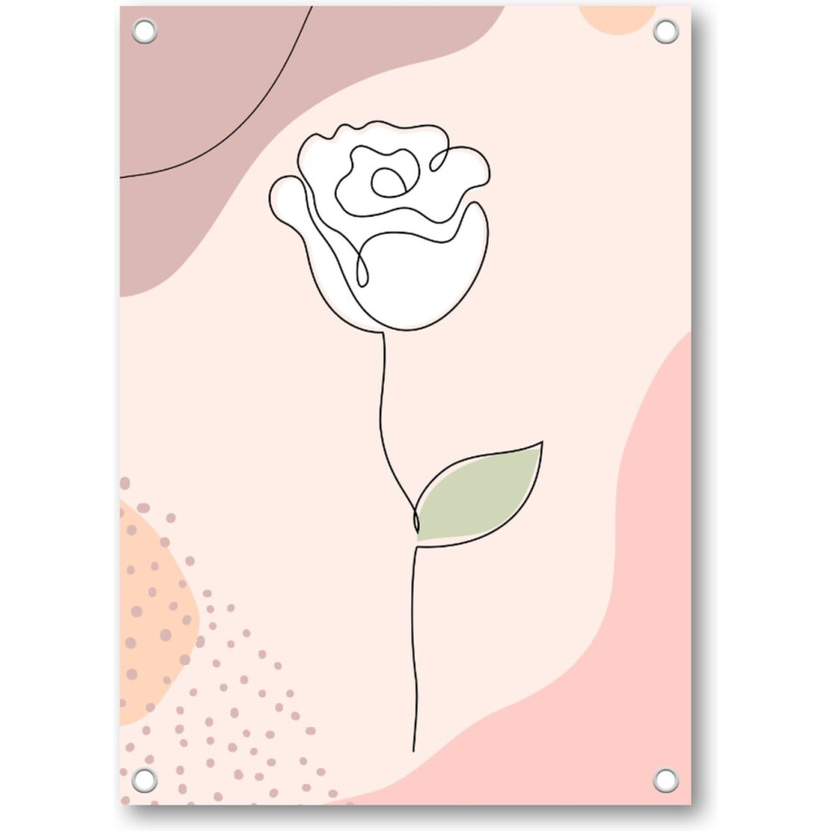 Witte Roos Abstract - Tuinposter 50x70 - Wanddecoratie - Besteposter - Minimalist - Natuur - Bloemen Witte Roos Abstract - Tuinposter 50x70 - Wanddecoratie - Besteposter - Minimalist - Natuur - Bloemen afbeelding 1