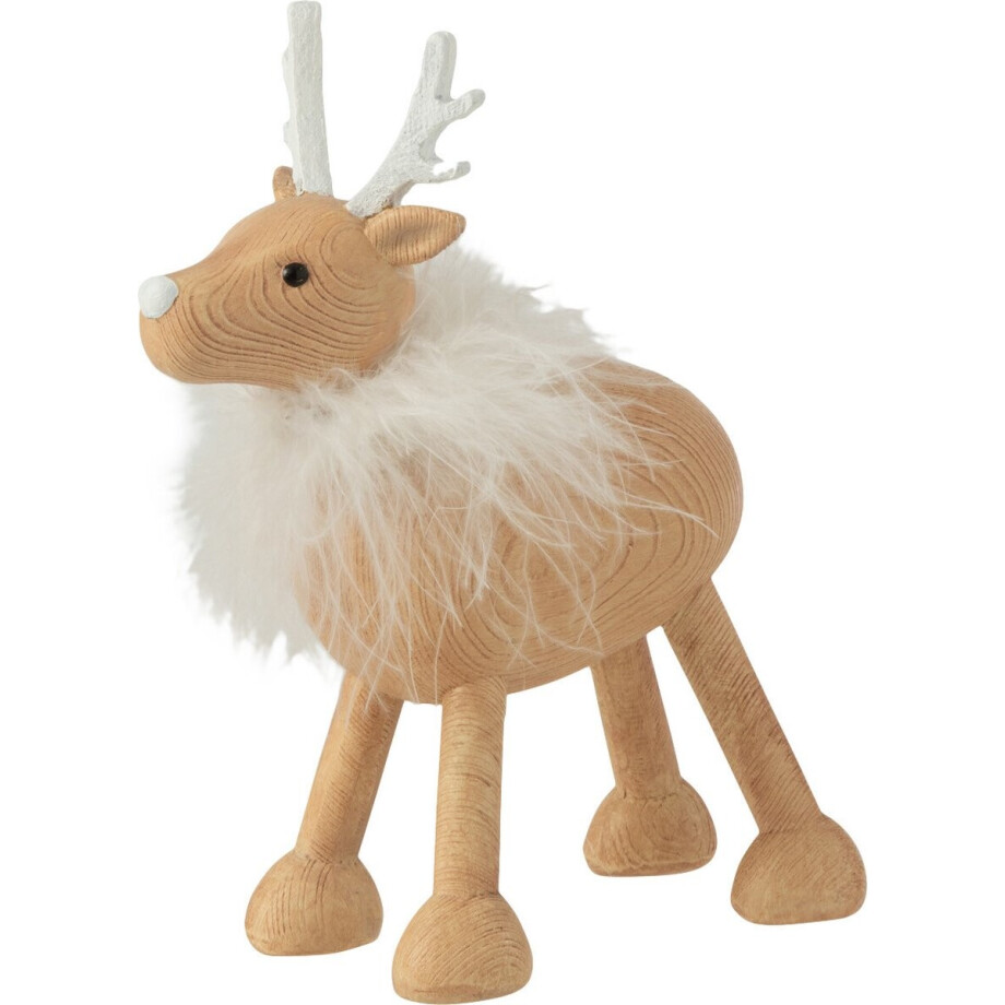 J-Line kerstfiguur Hert Vacht - polyresin - naturel/wit - small J-Line kerstfiguur Hert Vacht - polyresin - naturel/wit - small afbeelding 1