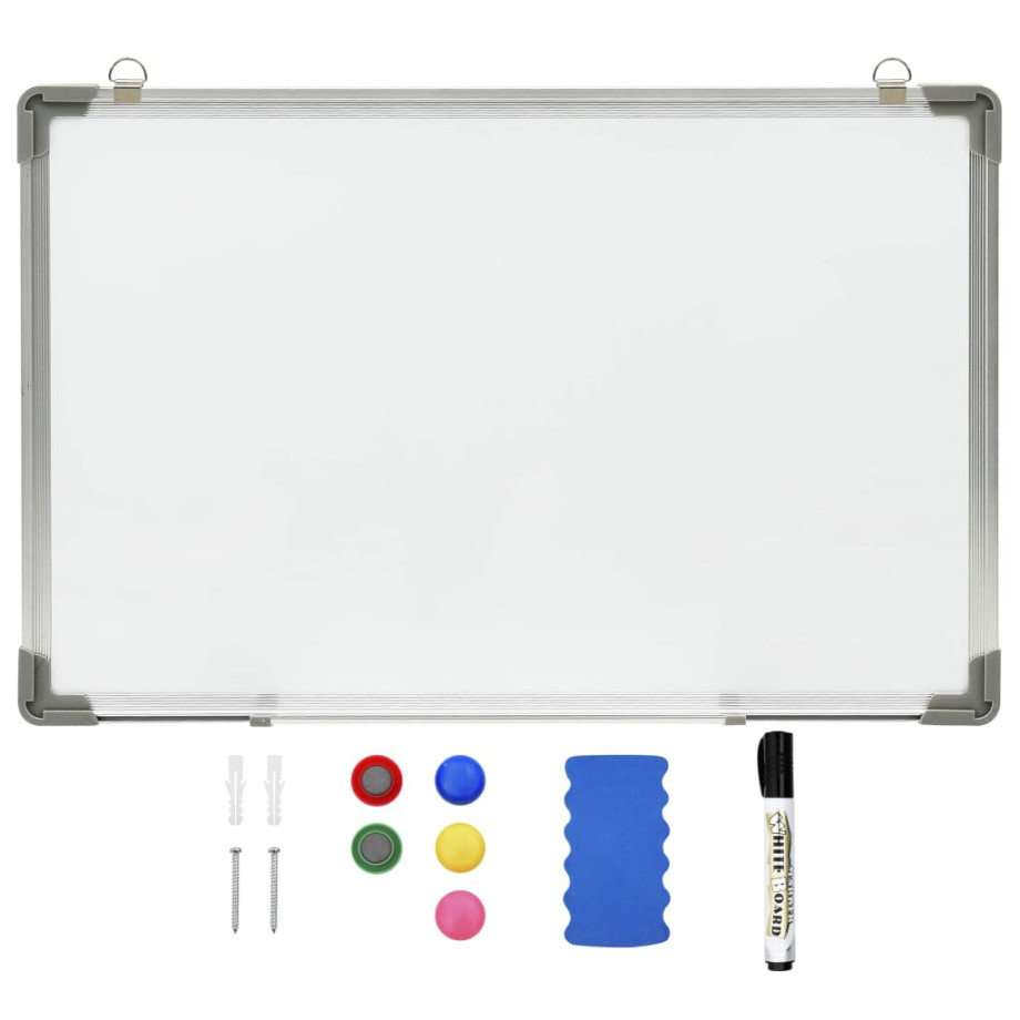 vidaXL Whiteboard magnetisch 50x35 cm staal wit afbeelding 1