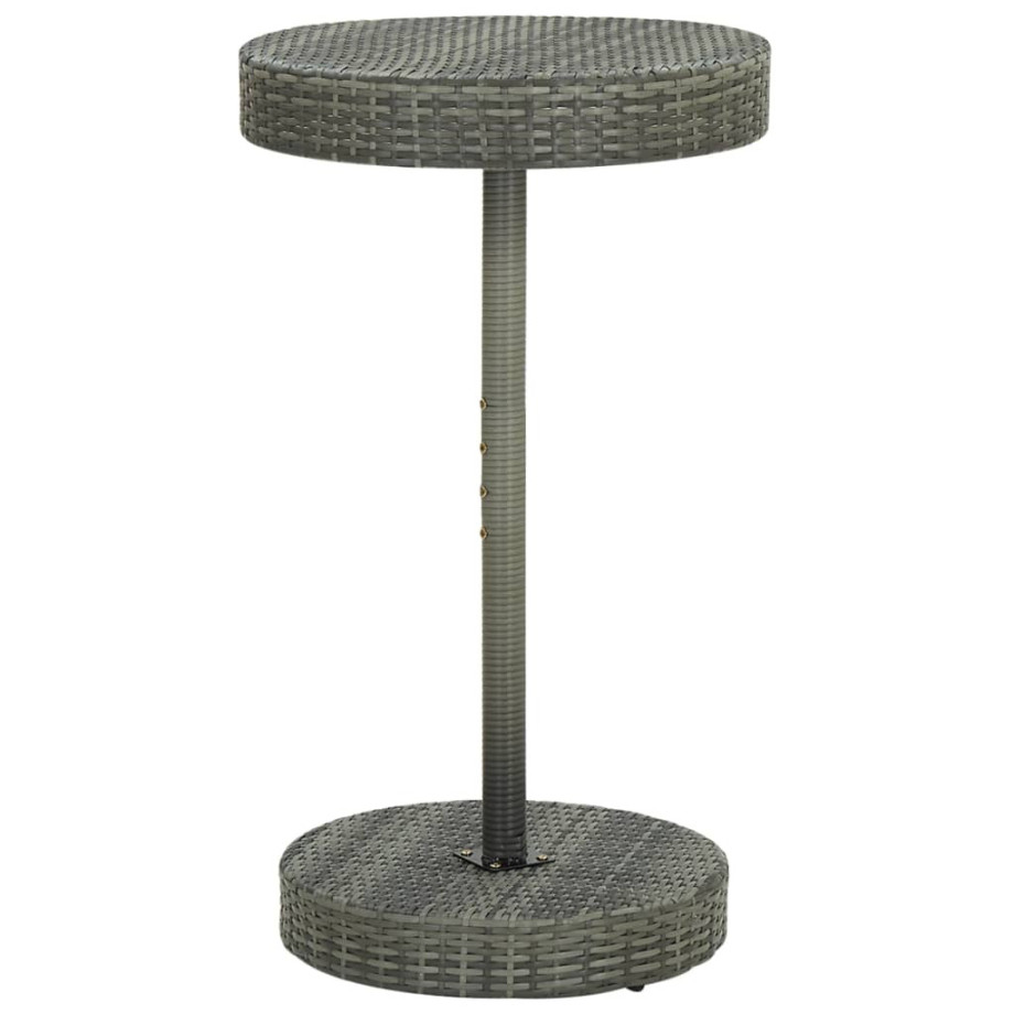 vidaXL Tuintafel 60,5x106 cm poly rattan grijs afbeelding 1